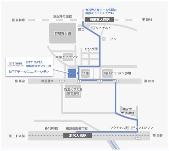 NTT DATA 駒場研修センターの周辺地図